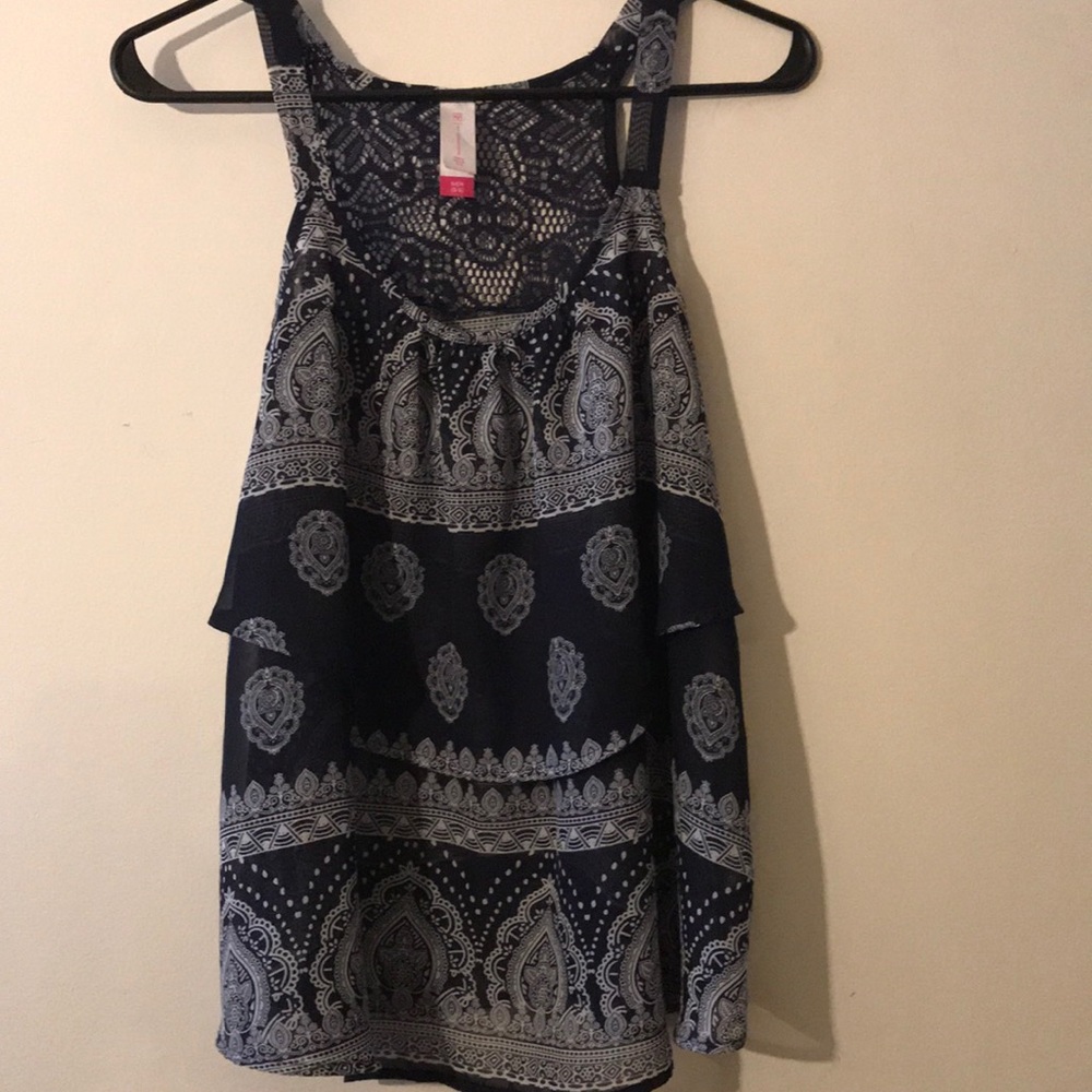 Blue and White Tank
